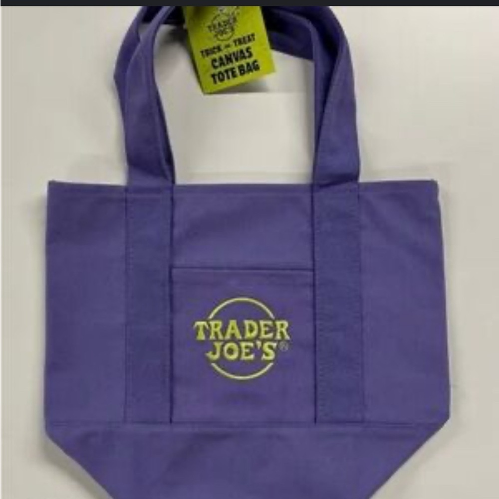 Trader Joe's Halloween Purple Canvas Mini Tote NWT
